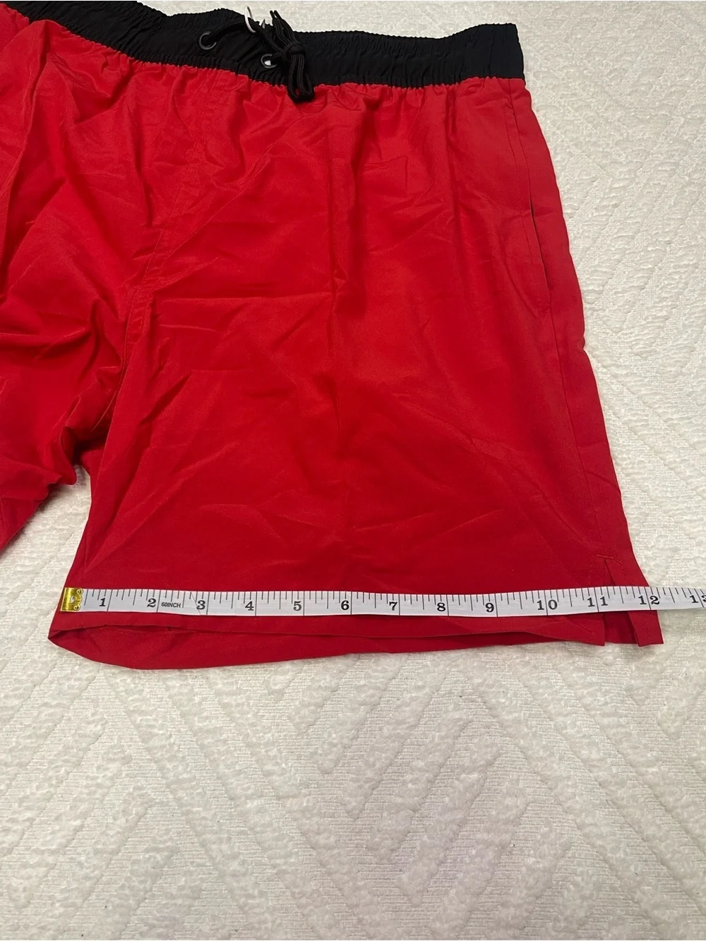 Arcweg Men's Red Swim Shorts Mesh Lined Zipper Pocket Size M